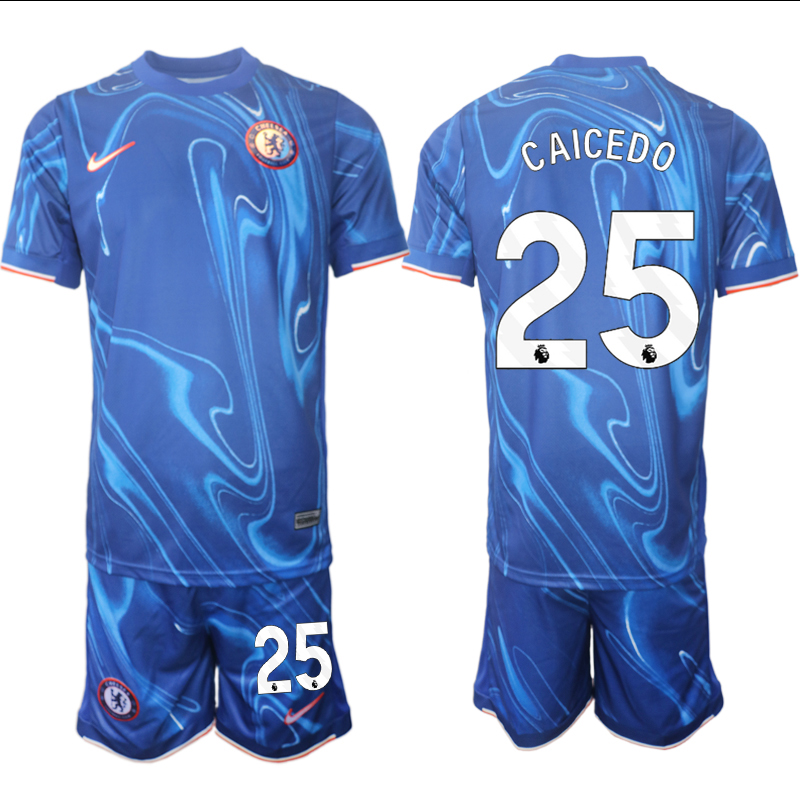 Men 2024-2025 Club Chelsea home Blue #25 Soccer Jersey